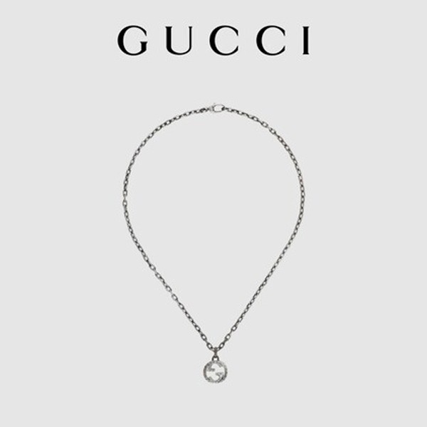 Gucci-Interlocking-Double-G-Pendant-Silver-Necklace