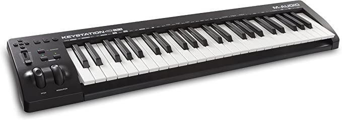 M-Audio Keystation 49 MKIII 49-key MIDI keyboard with assignable controller, pitch/modulation wheel, plug-and-play (Mac/PC) connectivity and software production suite